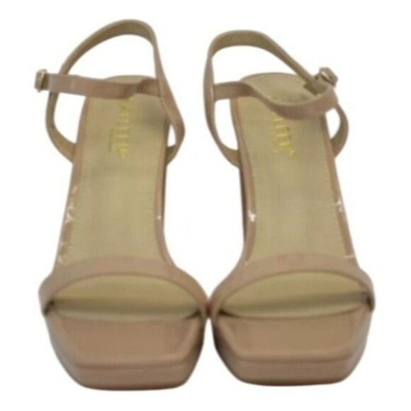 KAYLEEN / Nahlah-7 / Block Heel / Nude Patent /  Leather / Platform / Sandals - Picture 3 of 7